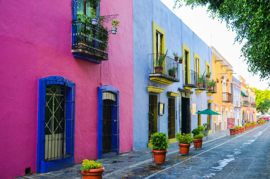 Colorful Puebla houses.