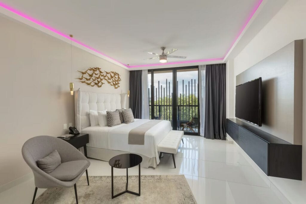 A cool hotel in Playa del Carmen with high-class furnitures.