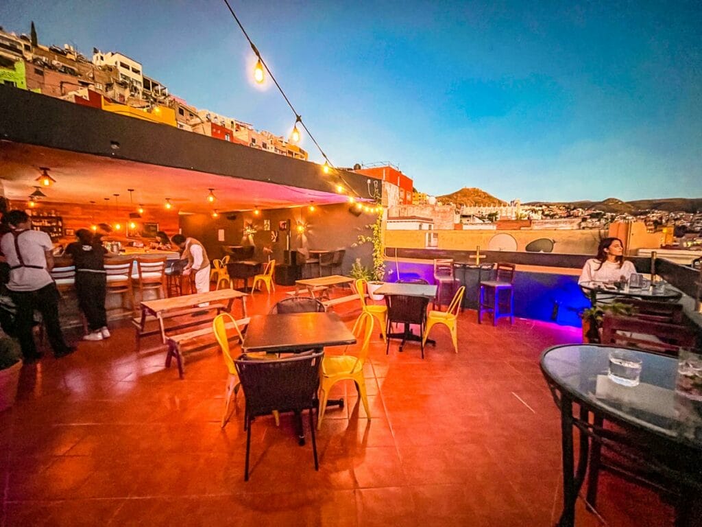 Nigromante rooftop bar in Guanajuato