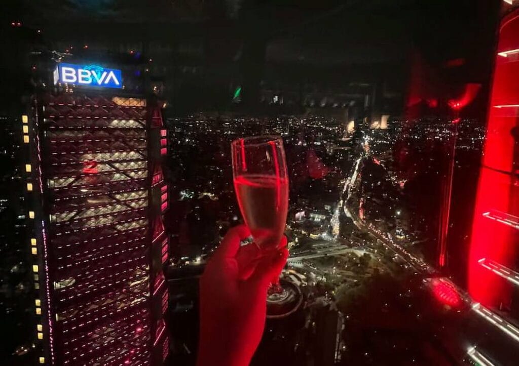 Piso 51 in Mexico City with best views of the city at night.