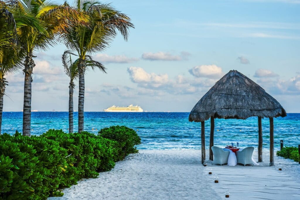 A hut near the beach of Playa del Carmen.