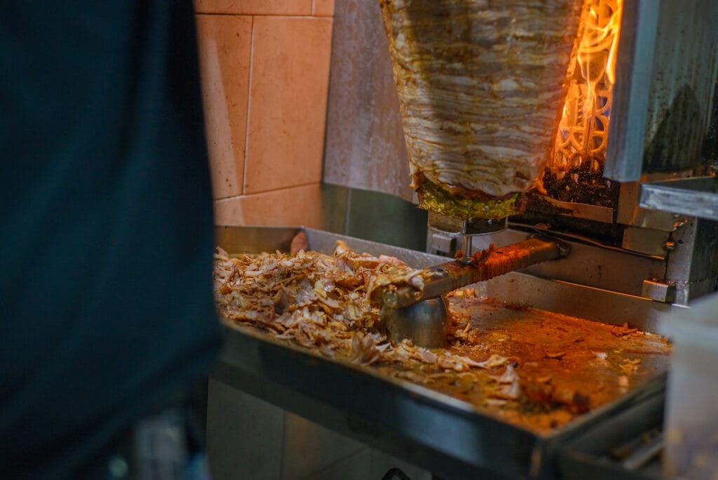 The making of Tacos Al Pastor.