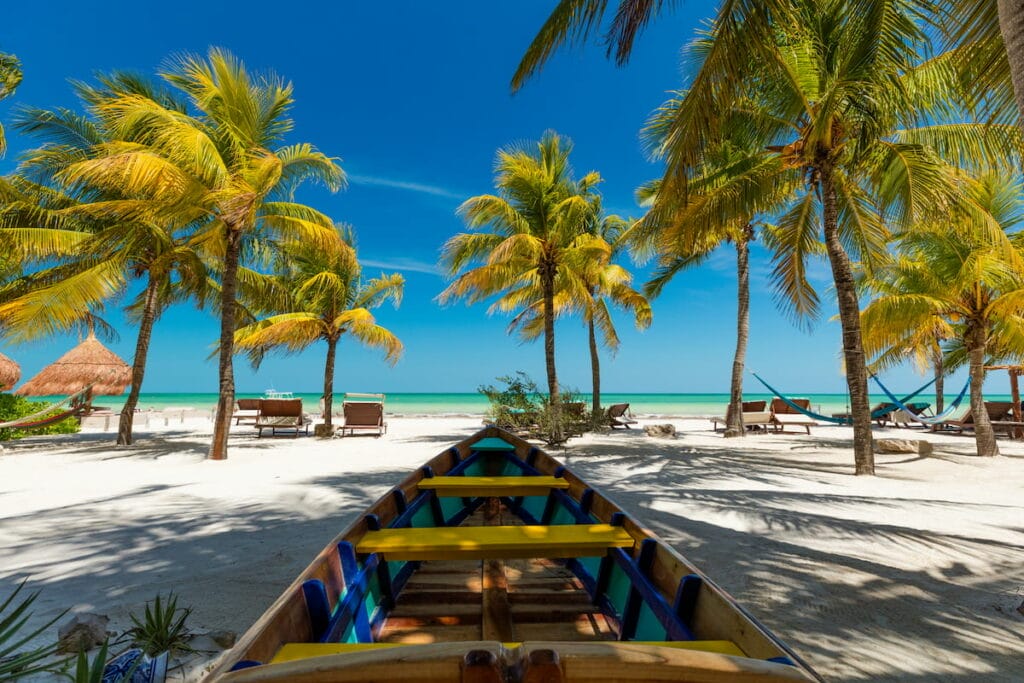 A boat in Holbox in Mexico.