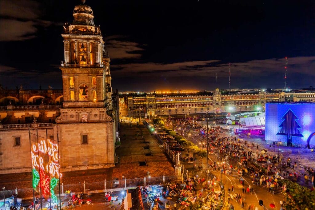 Mexico City Zocalo at christmas