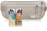 Peak Gear Travel Money Belt. Premium Quality Travel Wallet with RFID Blocking Fabric to Protect Credit Cards, Passports and Documents. Exclusive Theft Protection and 2 Recovery Tags | Beige