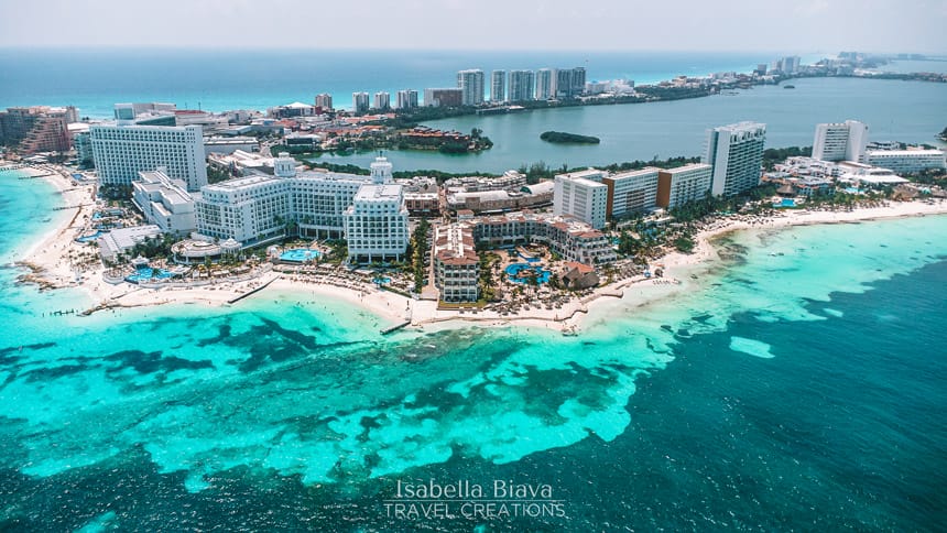 Cancun Beach aerial view