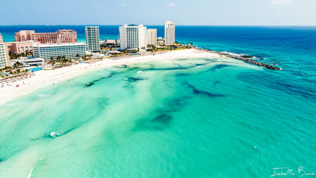 aerial view of  Punta Cancun Hyatt Beach
