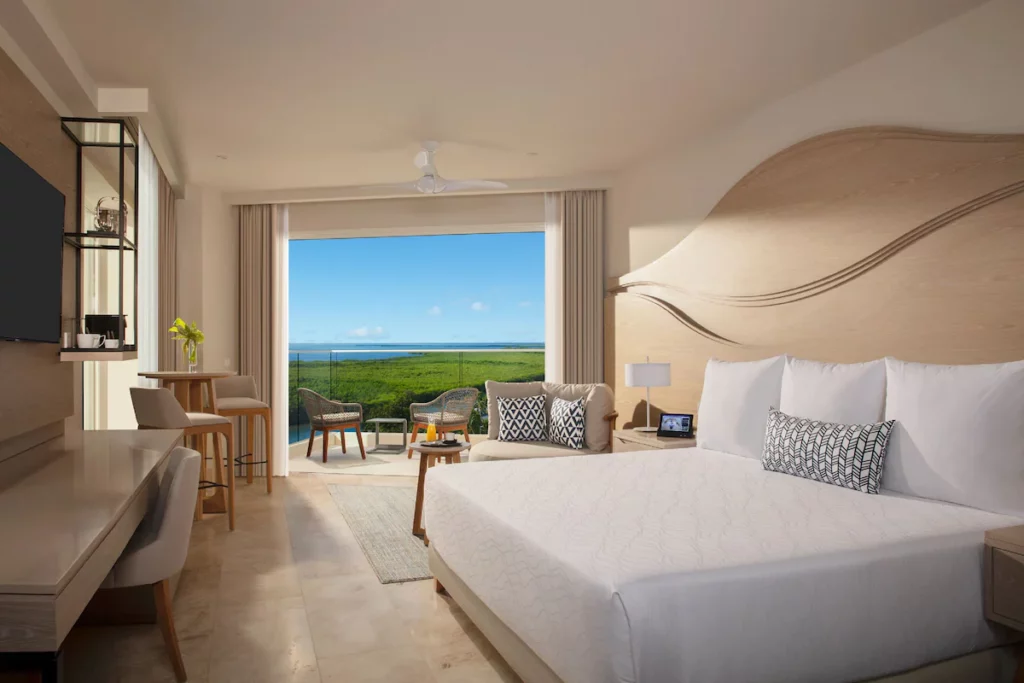 Luxury room with huge bed and terrace