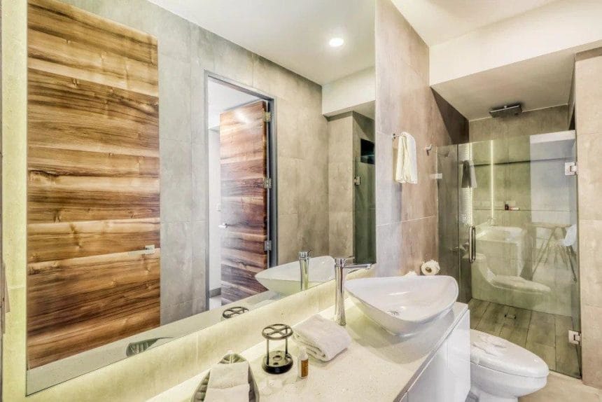 raw cement bathroom