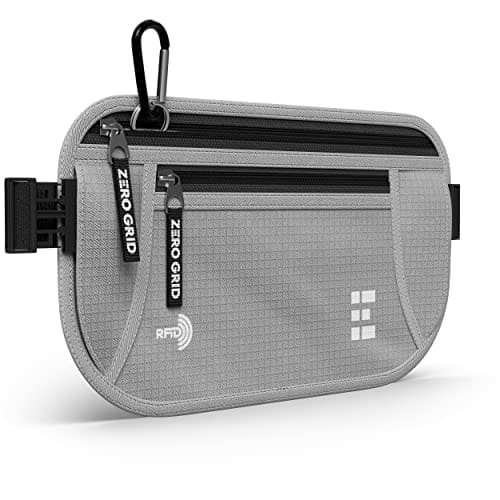 Money Belt for Secure Travel - Concealed Travel Pouch w/RFID Blocking - Secure Important Documents and Money - Durable, Water-Resistant Rip-Stop Nylon w/RFID Sleeves Set