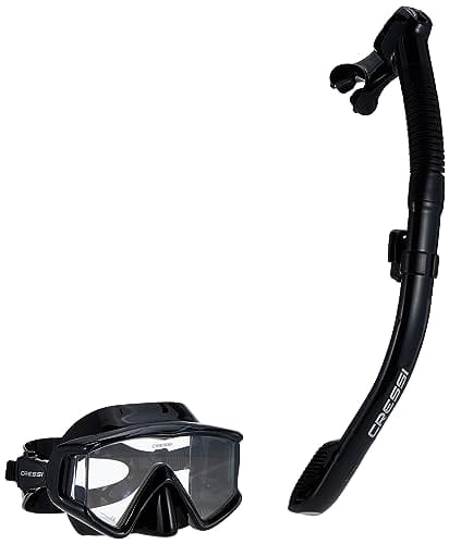 Cressi Panoramic Wide View Mask & Dry Snorkel Kit for Snorkeling, Scuba Diving | Pano 3 & Supernova Dry: designed in Italy