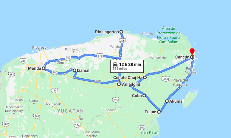 Yucatan peninsula itinerary includes Tulum