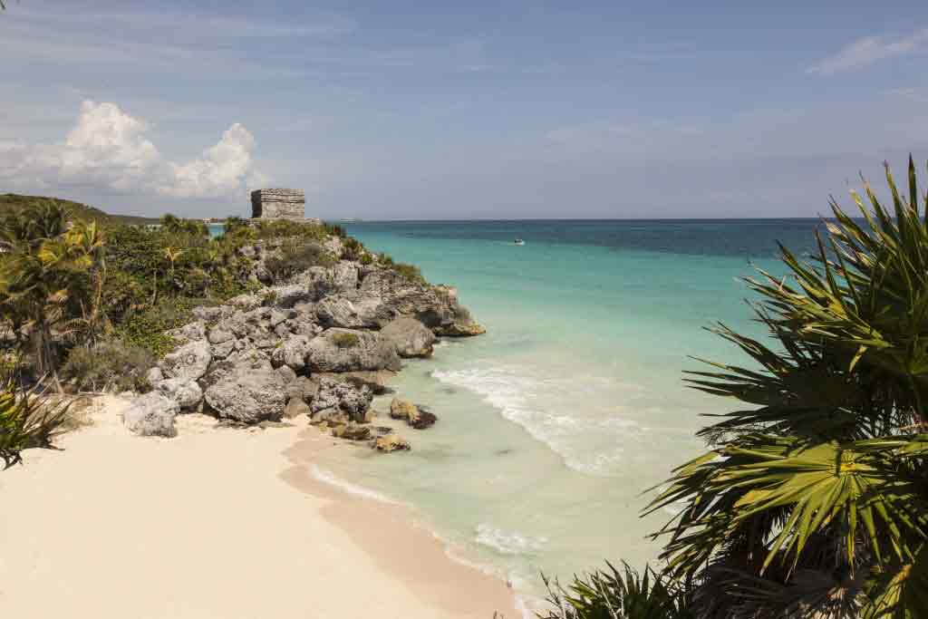 Tulum archeological site and a beach
